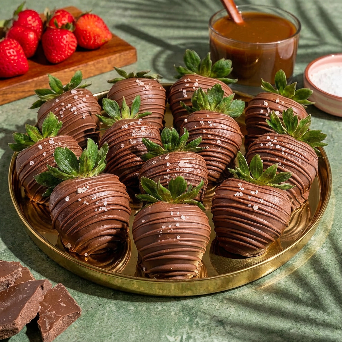 Hand-Dipped Belgian Chocolate & Sea Salt Caramel Strawberries