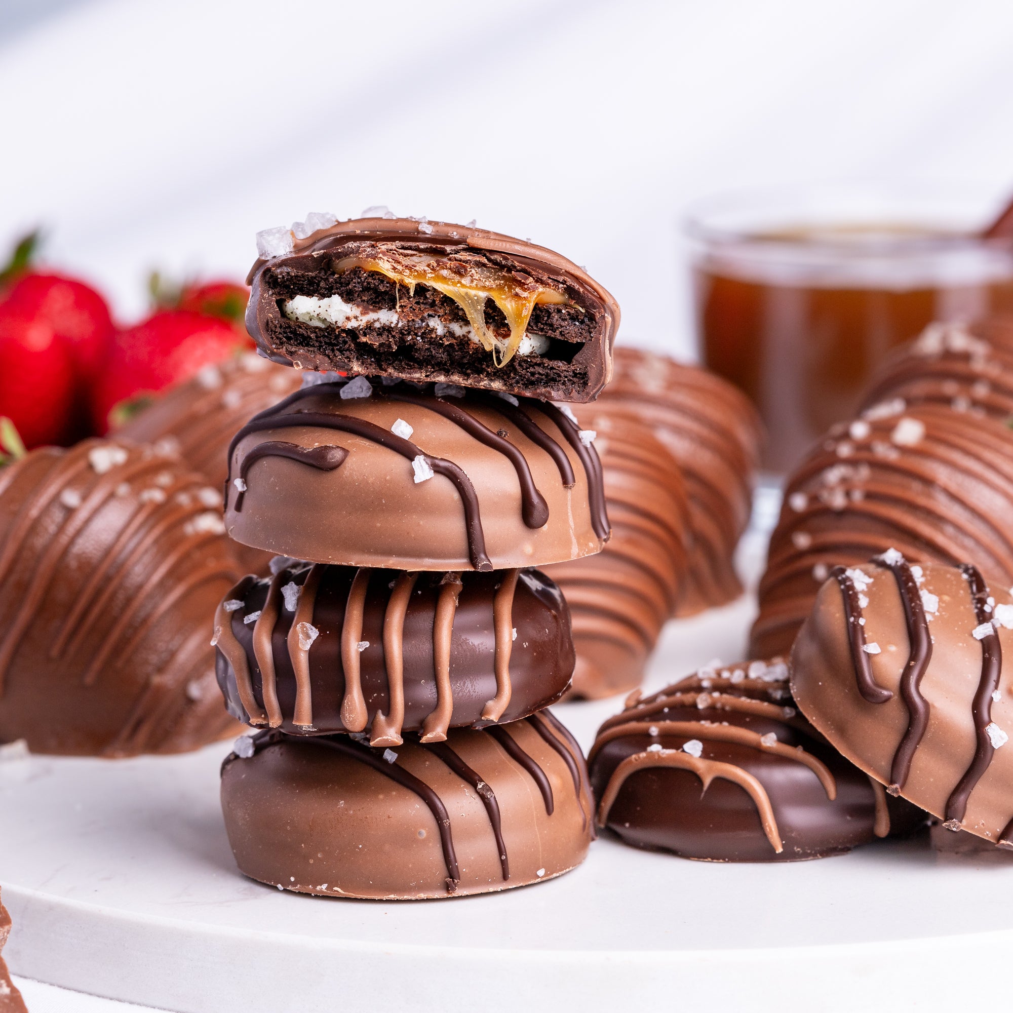 Sea Salt Caramel Belgian Chocolate Hand-Dipped Strawberries