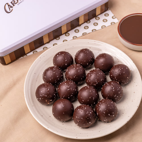 Dark Chocolate Sea Salt Caramel Truffles