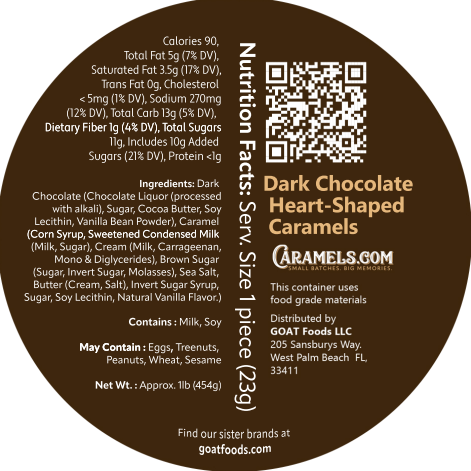 Dark Chocolate Heart-Shaped Caramels