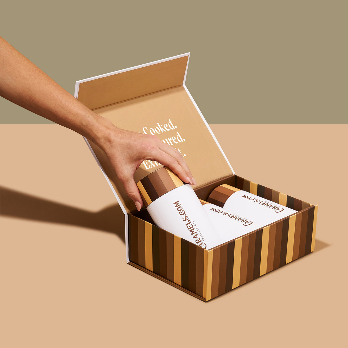 Heart-Shaped Chocolate Caramels- 3 Tube Gift Box