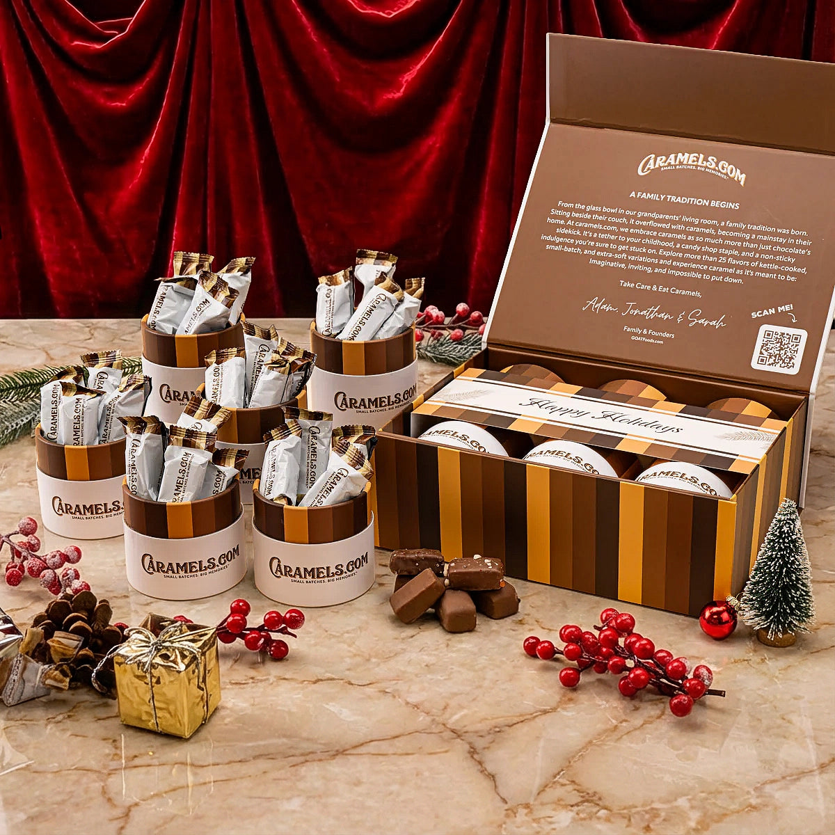 Chocolate Cheer - 6 Tube Sampler Gift Box