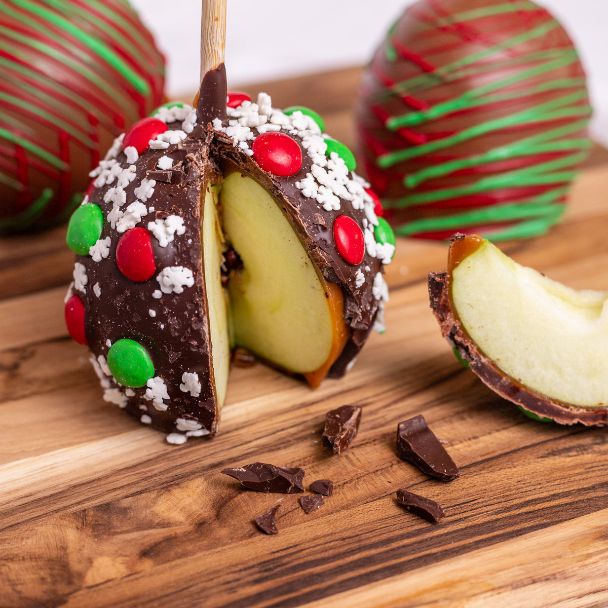 Festive Gourmet Belgian Chocolate Caramel Apples