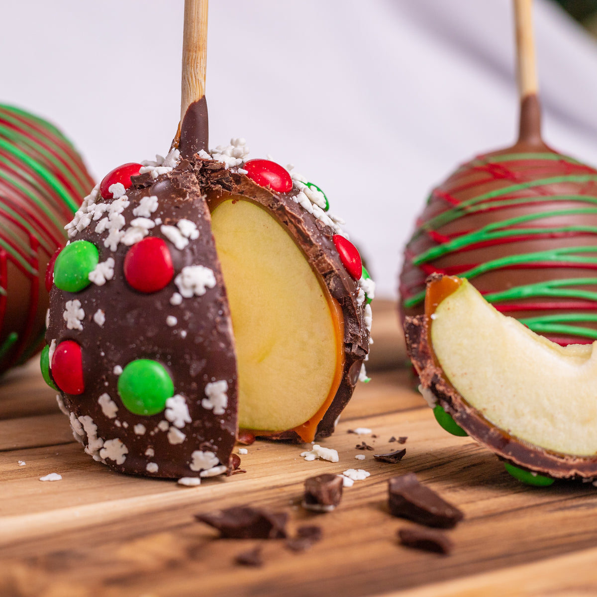 Festive Gourmet Belgian Chocolate Caramel Apples