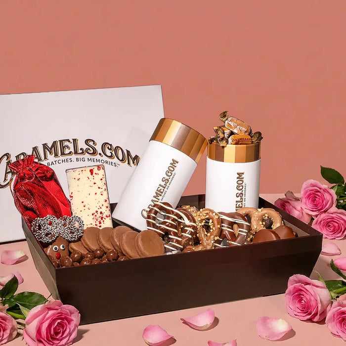 Valentine Caramel Lovers & Belgian Chocolate Basket