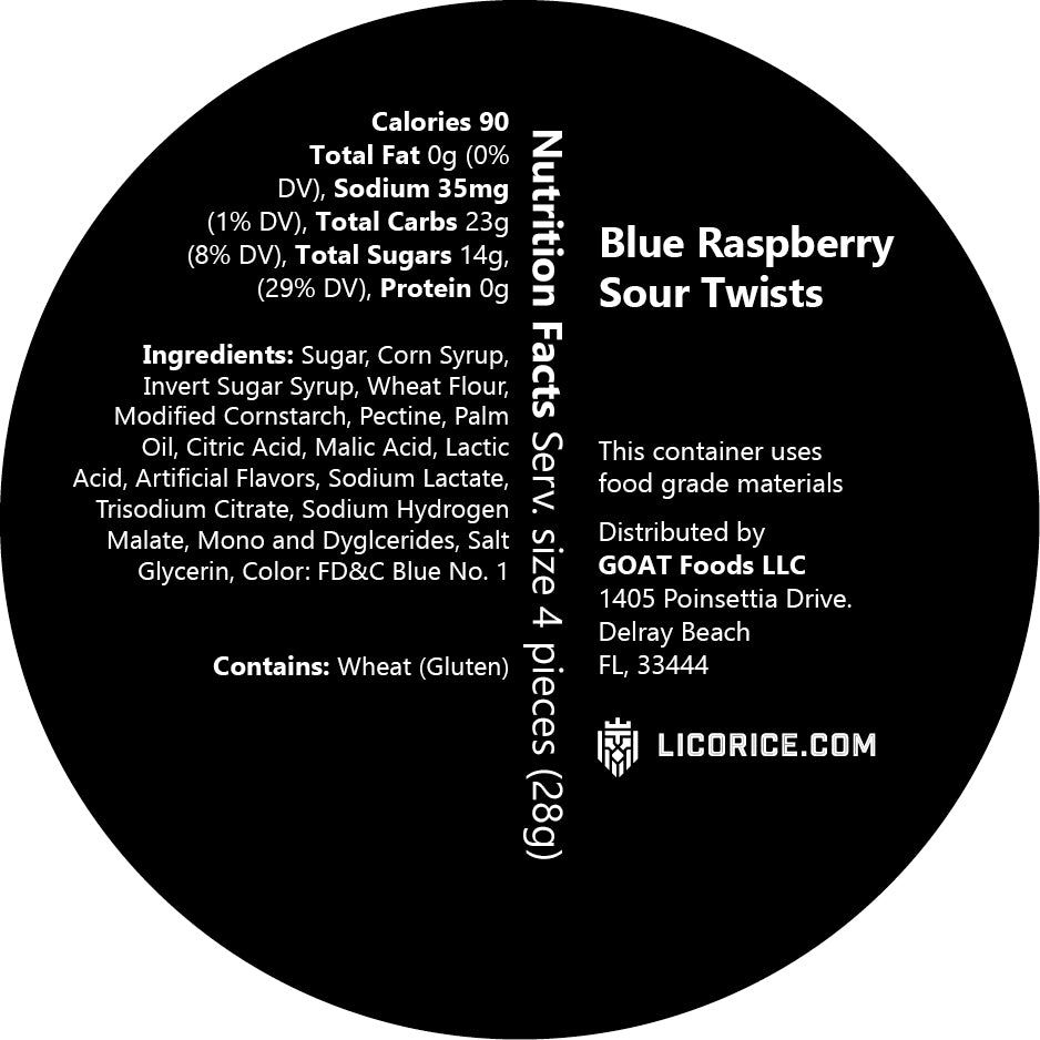 Blue Raspberry Sour Twists  Licorice