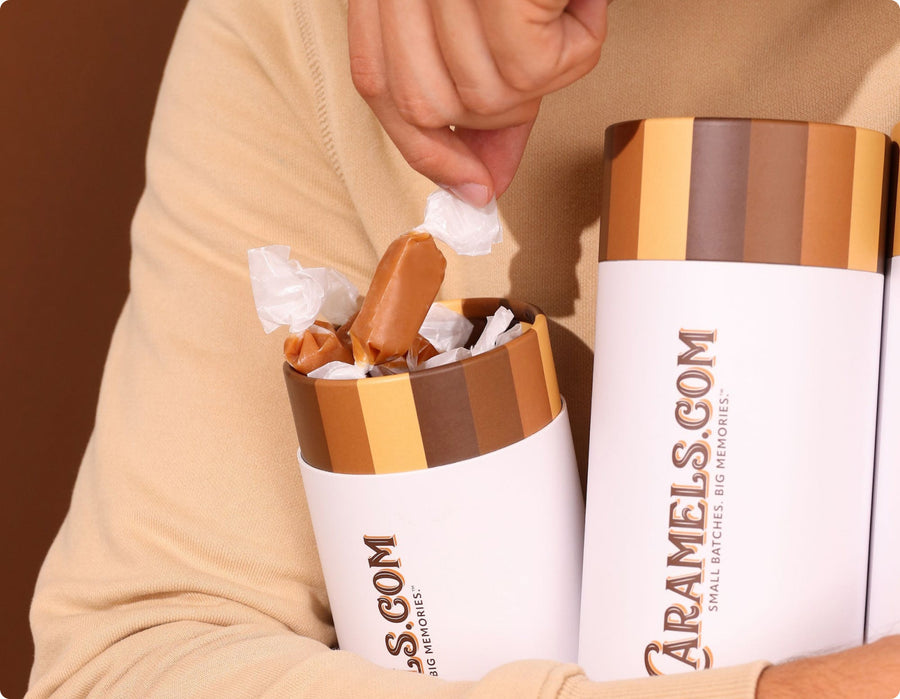 Individual tube of caramels